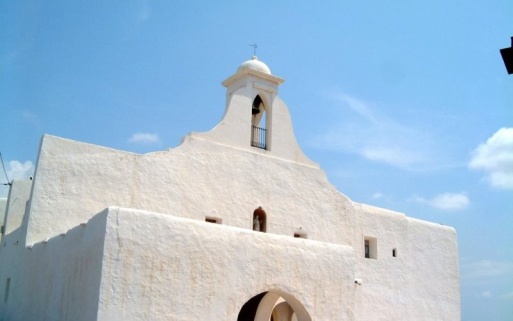 The beautiful Iglesia de Sant Rafel is one of many beautiful religious sites in the island of Ibiza